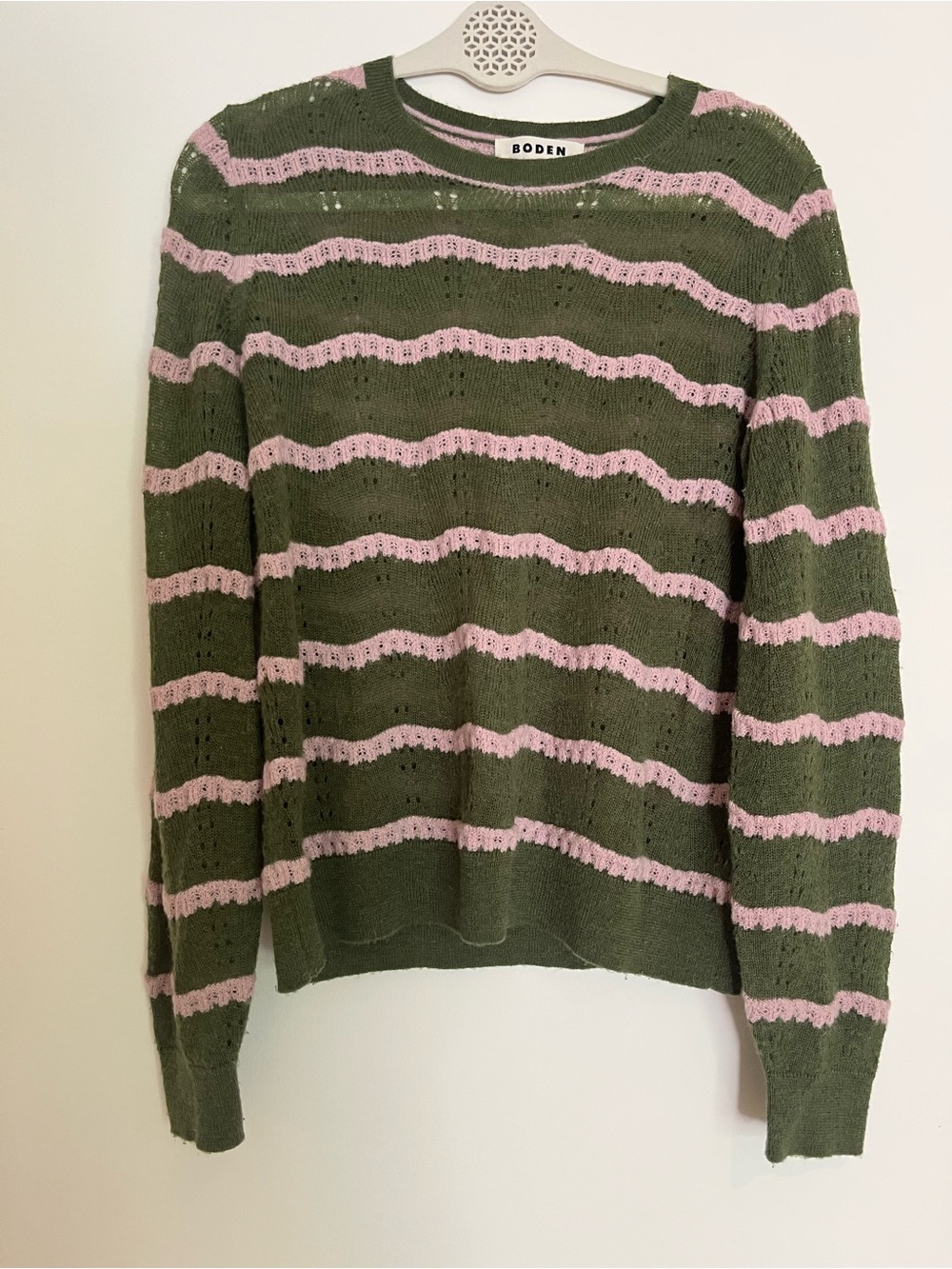 Boden green & pink light sweater size M